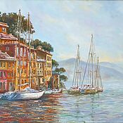 Картины и панно handmade. Livemaster - original item Oil painting Morning in Portofino. Handmade.