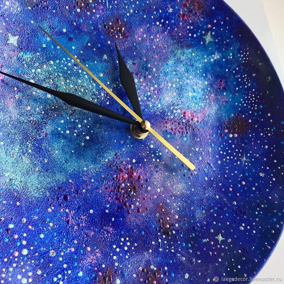 Настенные часы с ручной росписью Космос купить в интернет-магазине ...