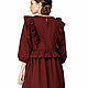 Cotton dress with ruffles in wine color, Dresses, Moscow,  Фото №1