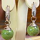 Earrings with Jadeite, natural stone, Earrings, Saratov,  Фото №1
