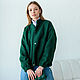 Bomber lamb boucle Emerald Green Demi-season women's jacket, Bombers, Novosibirsk,  Фото №1