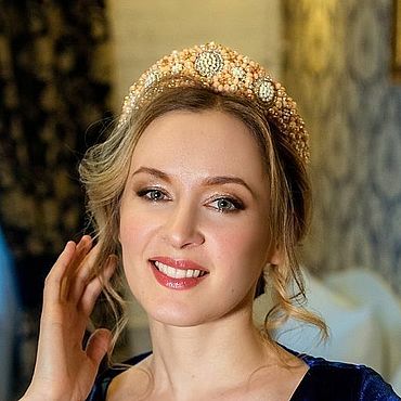 Украшения ручной работы. Ярмарка Мастеров - ручная работа Кокошник КНЯЖНА. Handmade.