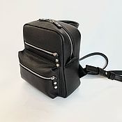 Сумки и аксессуары handmade. Livemaster - original item Black urban backpack genuine leather. Handmade.
