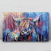 Картины и панно handmade. Livemaster - original item Oil painting with animal abstract. Painting with a bull. Handmade.