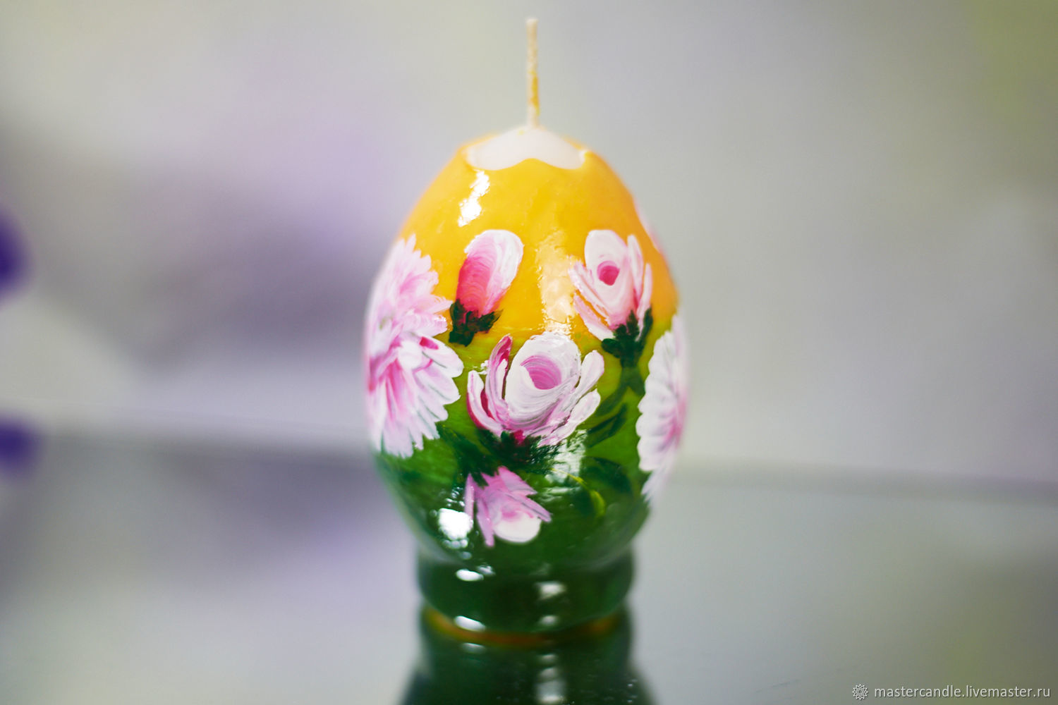 Свеча ручной работы Пасхальное яйцо. Оранжевый. Подарок на Пасху. в ...