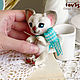 Котик Снежок мини тедди. Серия Кармашкины. 10см. Мягкие игрушки. Toyssoul (CorelZO). Ярмарка Мастеров.  Фото №5