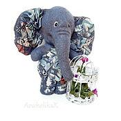 Куклы и игрушки handmade. Livemaster - original item Elephant, Teddy felted toy, elephant teddy. Handmade.
