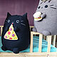 Big Cat Toy Knitted Cat pillow Cat, Stuffed Toys, Moscow,  Фото №1