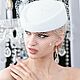 Свадебная шляпка с вуалью, белая вуалетка. Шляпы. Diana Pavlovskaya. Интернет-магазин Ярмарка Мастеров.  Фото №2