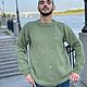 Мужской свитер " Оливковая роща". Свитеры мужские. Toroyan Gayane. Ярмарка Мастеров.  Фото №4
