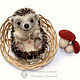 Brooch hedgehog Fawn felted wool pin app dry felting, Jerzy. Brooches. Woolen Zoo. My Livemaster. Фото №5