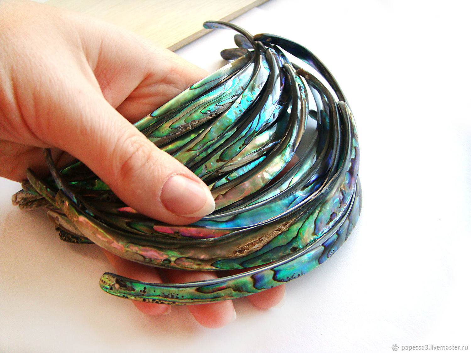 Size -B Connector cut shell Abalone paua, Beads1, Bryansk,  Фото №1