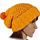 Order Knitted hat-beret cap-pumpkin volume with a lapel. UrbanStyleKnit (usknits). Livemaster. . Caps Фото №3