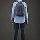 Leather backpack 'Dresden' (blue antique). Backpacks. Russian leather Guild. My Livemaster. Фото №6