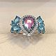 Кольцо с природным рубином груша и цирконами, 925. Кольца. OLVIKSOL JEWELRY STORE. Ярмарка Мастеров.  Фото №6