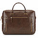Leather business bag 'Spencer' (brown smooth leather). Classic Bag. Russian leather Guild. My Livemaster. Фото №4