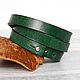 Green Braun Genuine Leather Strap, Leather Bangle, Cord bracelet, St. Petersburg,  Фото №1