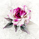 Brooch made of silk. Rose made of silk ' Berry'. Brooches. natalya-4 (natalya-4). Online shopping on My Livemaster.  Фото №2