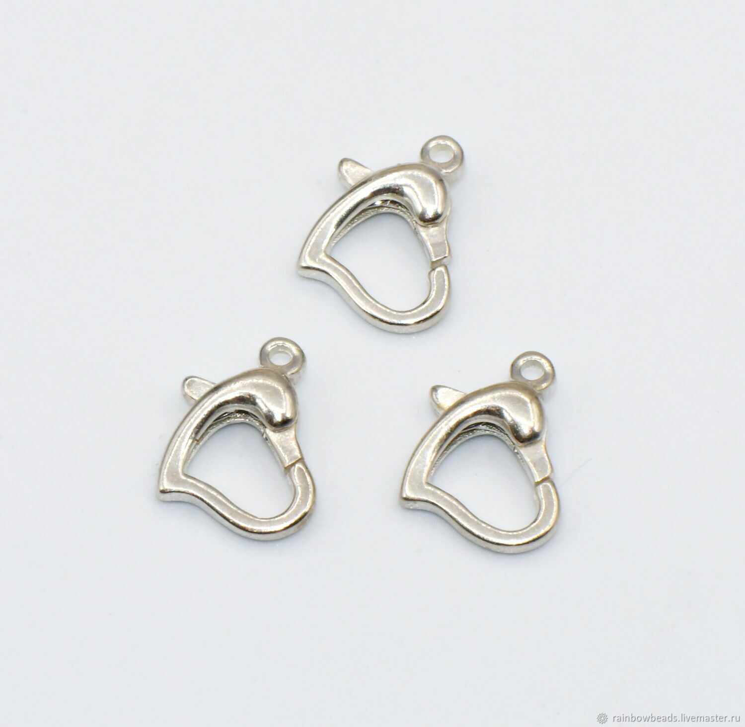 Замочек карабин серебряный серебро 925 пробы Сердце ФТ-185 – купить на ...
