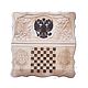 Backgammon carved 'Coat of arms of the Russian Federation on white' Art. .072, Backgammon and checkers, Moscow,  Фото №1