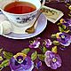 Скатерть "Анютины глазки” темно- пурпурная. Скатерти. Наталия Сухова (NSDecor). Ярмарка Мастеров.  Фото №5