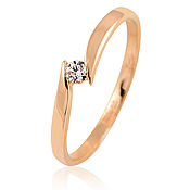 Украшения handmade. Livemaster - original item 585 gold ring with natural diamond. Handmade.