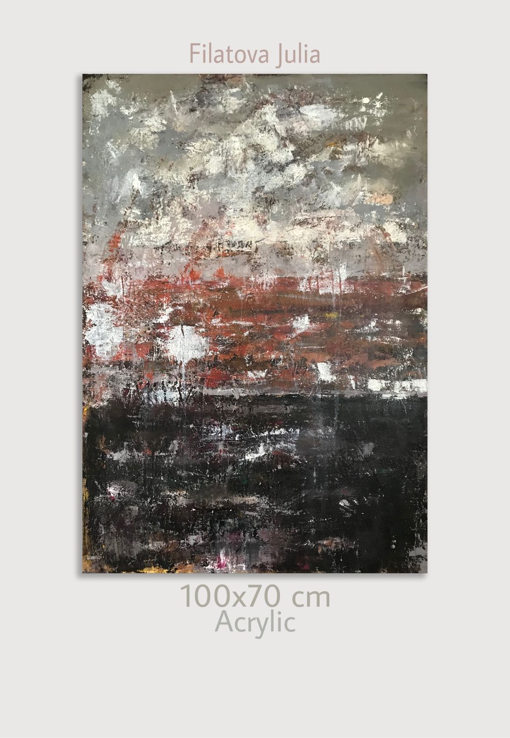 Абстракция «Закат» 100х70, Картины, Москва,  Фото №1
