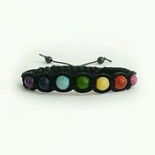 Украшения handmade. Livemaster - original item 7 chakras bracelet made of natural stones in the skin. Handmade.