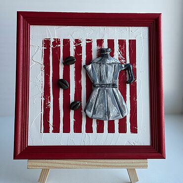 Картины и панно ручной работы. Ярмарка Мастеров - ручная работа Панно «Кофейник» из серии «Завтрак». Handmade.