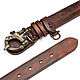 Handmade leather men's belt 'Larsen' (brown). Straps. Russian leather Guild. Online shopping on My Livemaster.  Фото №2