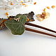 Hairpin wooden Dragonfly made of ash with a real Ivy leaf. Hairpin. WonderLand. My Livemaster. Фото №5