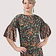 Floral print dress with velvet pleat trim. Dresses. Yana Levashova Fashion. Online shopping on My Livemaster.  Фото №2
