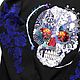 Winter sweatshirt with hand embroidery painted skull velvet patterns, Sweatshirts, St. Petersburg,  Фото №1