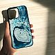 Чехол для Iphone 14 Pro Max из эпоксидной смолы. Чехол. O.L.S'you Leather crafts. Ярмарка Мастеров.  Фото №4