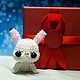 Mini figures and figurines: Snow Bunny amigurumi bead toy, Miniature figurines, Naberezhnye Chelny,  Фото №1