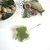 Украшения handmade. Livemaster - original item Brooch Needle Ivy Leaf Real Leaf Resin Jewelry Boho Brooch. Handmade.