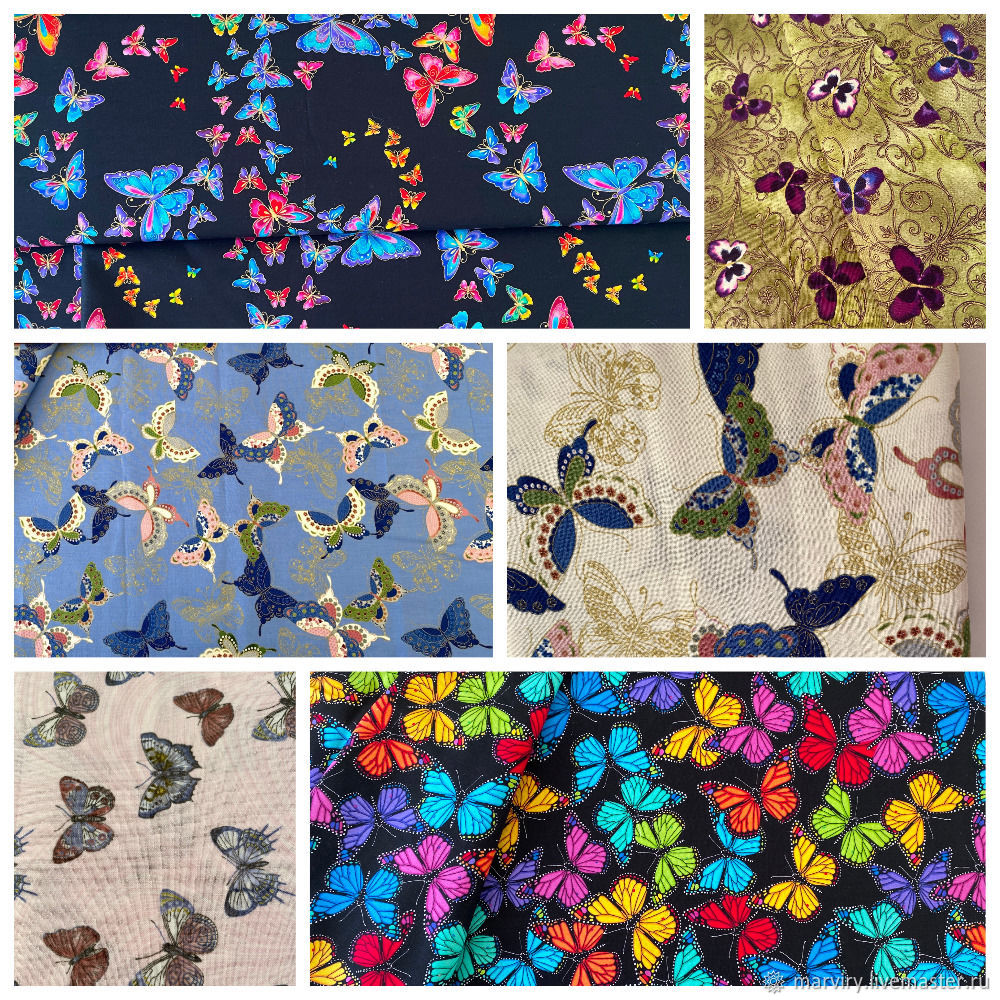 Ткани: Американский хлопок, Бабочки такие разные в интернет-магазине ...