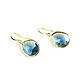 Dark blue earrings 'Element' gold-plated earrings, jewelry, Earrings, Moscow,  Фото №1