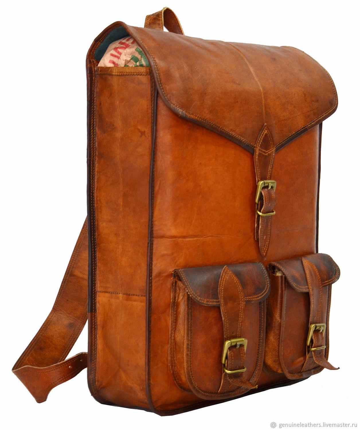 Портфель-рюкзак кожаный