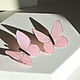 Earrings-ear-stud: Pink butterflies in the vitral technique, Stud earrings, Voronezh,  Фото №1