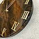 Часы настенные круглые, часы лофт из смолы шоколад с золотом. Часы классические. Юлия Шанти (magiaudachi). Ярмарка Мастеров.  Фото №5