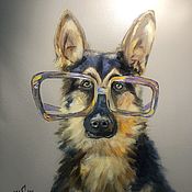 Картины и панно handmade. Livemaster - original item Dog Oil Painting. pop art. a gift to a friend.. Handmade.