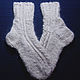 Women's knitted socks White fire. Socks. Warm Yarn. My Livemaster. Фото №5