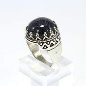 Украшения handmade. Livemaster - original item Men`s Crown ring with aventurine in 925 silver HA0017HA0017. Handmade.