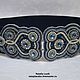 Dark blue wide elastic belt bead embroidery Swarovski. Belt. Natalia Luzik Jewelry&Accessories (nataluzik). Online shopping on My Livemaster.  Фото №2
