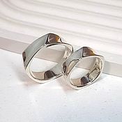 Свадебный салон handmade. Livemaster - original item Wedding Rings with facets 925 Sterling Silver (Ob55). Handmade.
