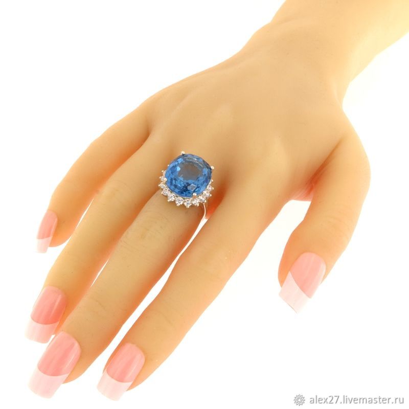 Кольцо топаз (10.3 ct), цирконы, р.17,0 серебро 925 пробы в интернет ...