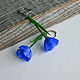 Tulip earrings, blue, polymer clay. Earrings. Studio Flower Jewelry (studioflowernn). Online shopping on My Livemaster.  Фото №2