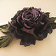 leather flowers rose, dark purple rose leather brooch, blueberry color, rose leather hair clip machine, hair band with flower, decoration leather purple rose hair accessories rose
