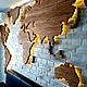  Деревянное Loft панно на стену с подсветкой. Карты мира. Кирилл (moscraft). Интернет-магазин Ярмарка Мастеров.  Фото №2